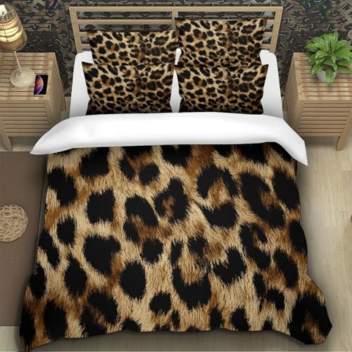 Linge de lit luxueux motif léopard avec impression 3D haute définition