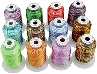 New brothread 12 Colors Variegated Polyester Embroidery Machine Thread Kit 500M (550Y) Each