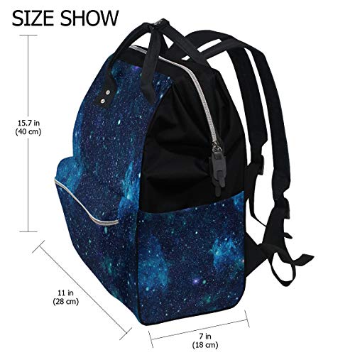 Mochila de viagem Galaxy Stars Nebulosa Mochila de fraldas escolar casual para mulheres adolescentes