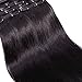 MY-LADY Double Weft 100% Remy Human Hair Clip in Extensions 10''-22'' Grade 7A Quality Full Head Soft Silky Straight 8pcs 18clips Off Black (14