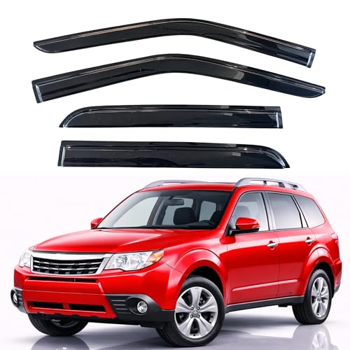 Image of KPY Rain Guards Fit for 2009-2013 Subaru Forester, Out-Channel Window Visors Vent Wind Deflectors 4PC, Car Accessories for 09-13 Forester