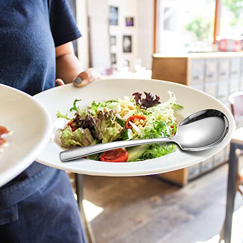 Stainless Steel Serving Spoon Set Of 6 Pieces For Catering, Dishwasher Safe, 9.14 Inches Large Serving Utensils Of Spoons #TOP6