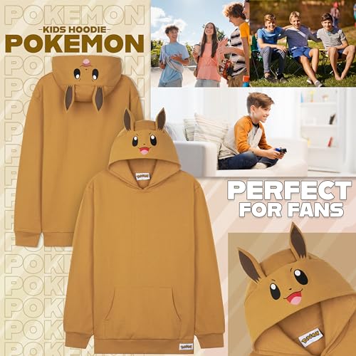 Image of Pokemon Hoodie for Boys & Teens Hooded Sweatshirt Warm Anime Pikachu Sweater