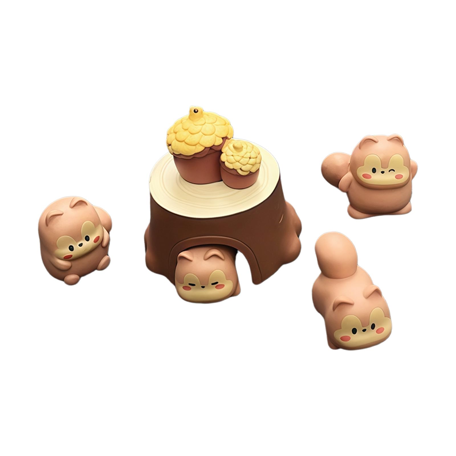 Shunzhong A Tabletop Squirrel Figurine Set Resin Dashboard Decor With Tree Stump Scene For Desk Ccent, Shelf Or Car Interior Squirrel Statue Resin Decor Car Console Tabletop Figurine Corn Stump Brown Cartoon