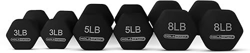 Miniatura 9 de HolaHatha Juego de mancuernas de neopreno con estante de almacenamiento, ideal para ejercicios de gimnasio en casa para ganar tono y definición