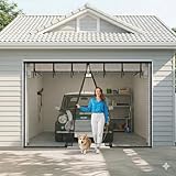 TravLand Magnetic Garage Screen Door 1 car- - 8x7 FT | Fiberglass Mesh, Magnetic Closure, Tool-Free Setup | Ideal for Garage, Patio, Home Gym, Pet Areas & More