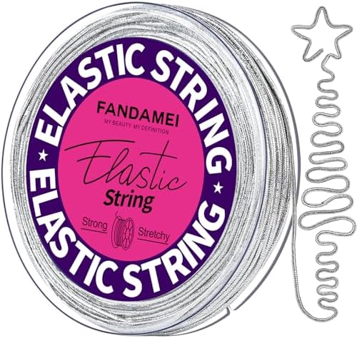 Amazon.com: FANDAMEI 1.2mm Elastic String, Metallic Silver Stretch Cord ...