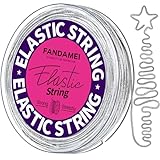 FANDAMEI 1.2mm Elastic String, Metallic Silver Stretch Cord for Craft Gift Jewelry Making, Elastic Cords Ribbon for Hair Braids, Elastic String for Bracelets, Beading Cord Stretchy Christmas Craft DIY