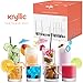 Kryllic Plastic Tumblers - Plastic Glasses - Plastic Cup Set of 8 - Clear Plastic Kitchen Cups - 4x16oz & 4x14oz - Plastic Drinking Glasses - AcrylicHighball Tumblers - Set of 8 Clear Reusable Cup