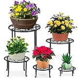 5 Pack Metal Plant Stands for Multiple Plant,Heavy Duty Flower Pot Stands for Outdoor Indoor Plants,