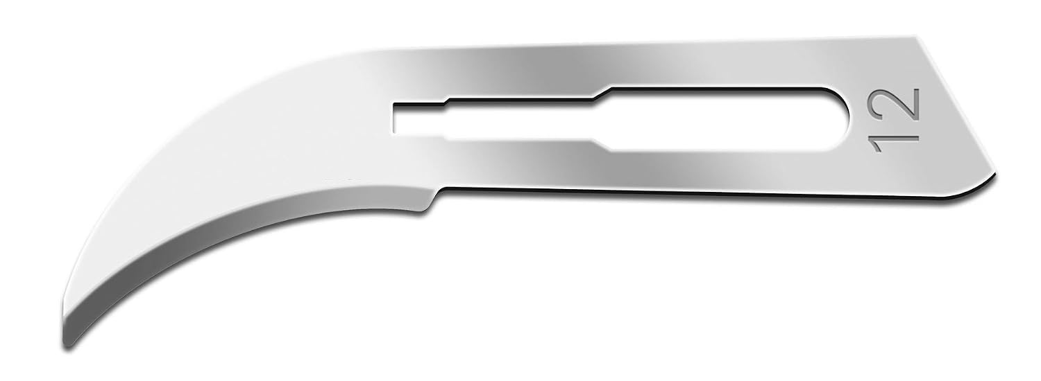 IMS-CBLD12 Box of 100 Scalpel Sterile Blades #12 Carbon Steel Individually Foil Wrapped