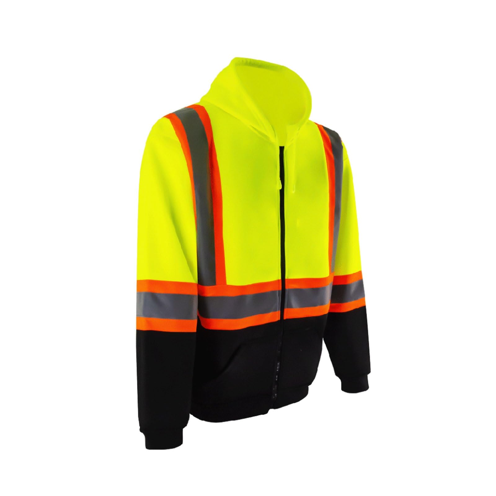 Chaleco reflectante de alta visibilidad, Chaqueta polar reflectante de alta visibilidad con capucha, multicolor, varios tamaños