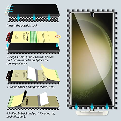 EGV [2 Piezas Compatible con Samsung Galaxy S23 Ultra Protector de Pantalla,Admite la Función de Huella Digital,Película Protectora de TPU,Alta Definición y Sensibilidad