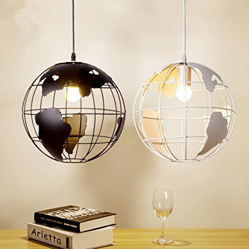 Suspension industrielle blanche 30cm avec éclairage LED rétro - 6
