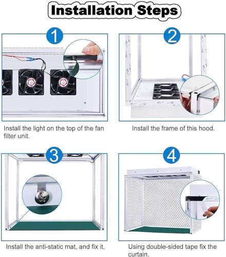 Laminar Flow Schrank – Tragbarer, staubfreier, sauberer Banktisch für Telefonreparatur, Werkstatt und Labor, 110 V-220 V