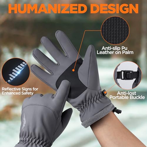 Image of rivmount Winter Waterproof Ski Snow Warm Gloves for Women Men, Windproof Cold Weather Thermal with Touchscreen Fingers, for Running Driving Cycling Hiking Biking Outdoor Sports Daily Work