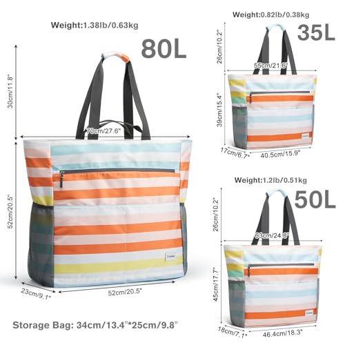 Image of G4Free Beach Bag, Waterproof Sandproof Beach Tote Bag, Large Capacity Foldable for Women