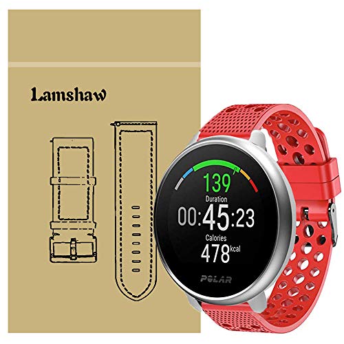 for Polar Ignite Band, Lamshaw Silicone Replacement Wristbands Sport Strap with Metal Buckle for Polar Ignite Fitness Watch (Red)