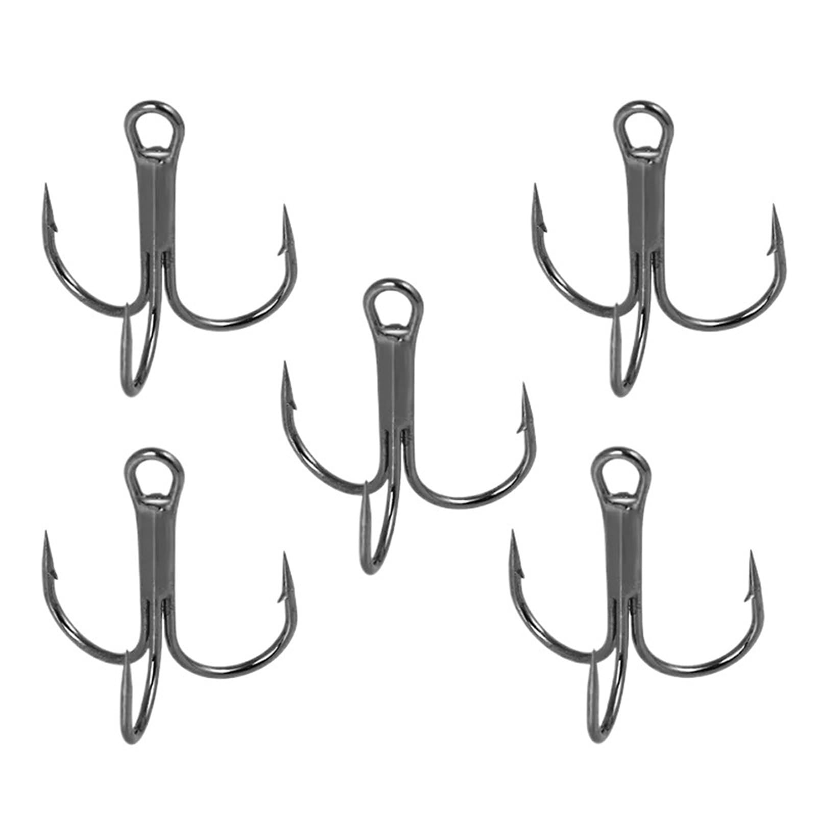 Angelhaken 50pcs/Box Treble Hooks Super Sharp Solid Size Triple Barbed Steel Fishing Lure Jigging Hook 3/0#-16#