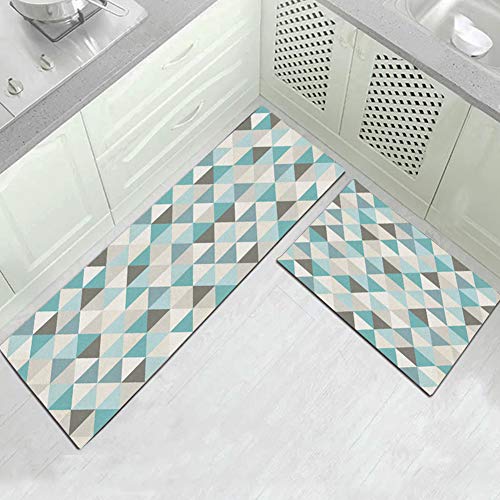 GSJJ Cocina Alfombra Juegos geométrico patrón 2 Piezas Resistencia a