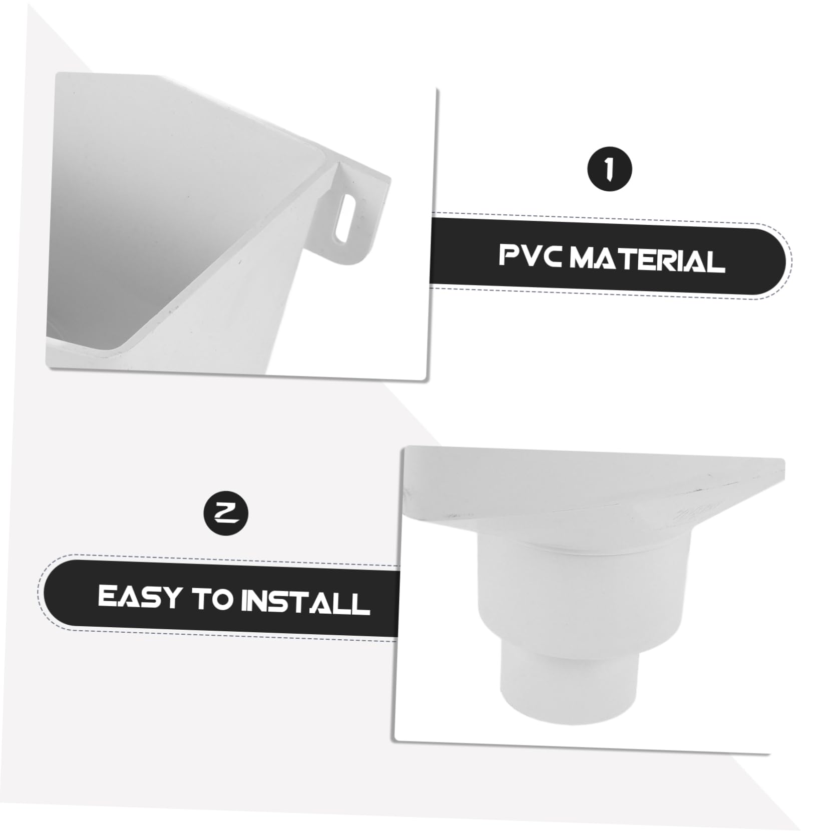 Adaptador de Canalón para Lluvia Pvc Blanco, Conector de Bajante 75/110