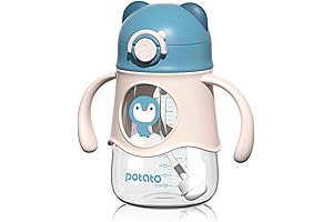 POTATO Baby Learner Sippy Cup with Straw Trainer Water Bottle with Handles...