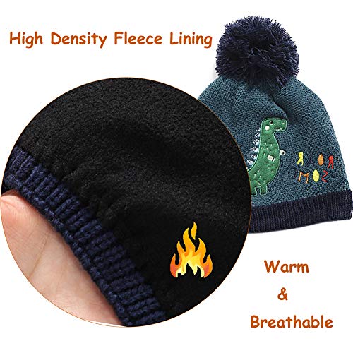 Toddler Kids Novelty Knit Unicorn Beanie Hat & Gloves Warm Winter Set for Age 3-8 Years4