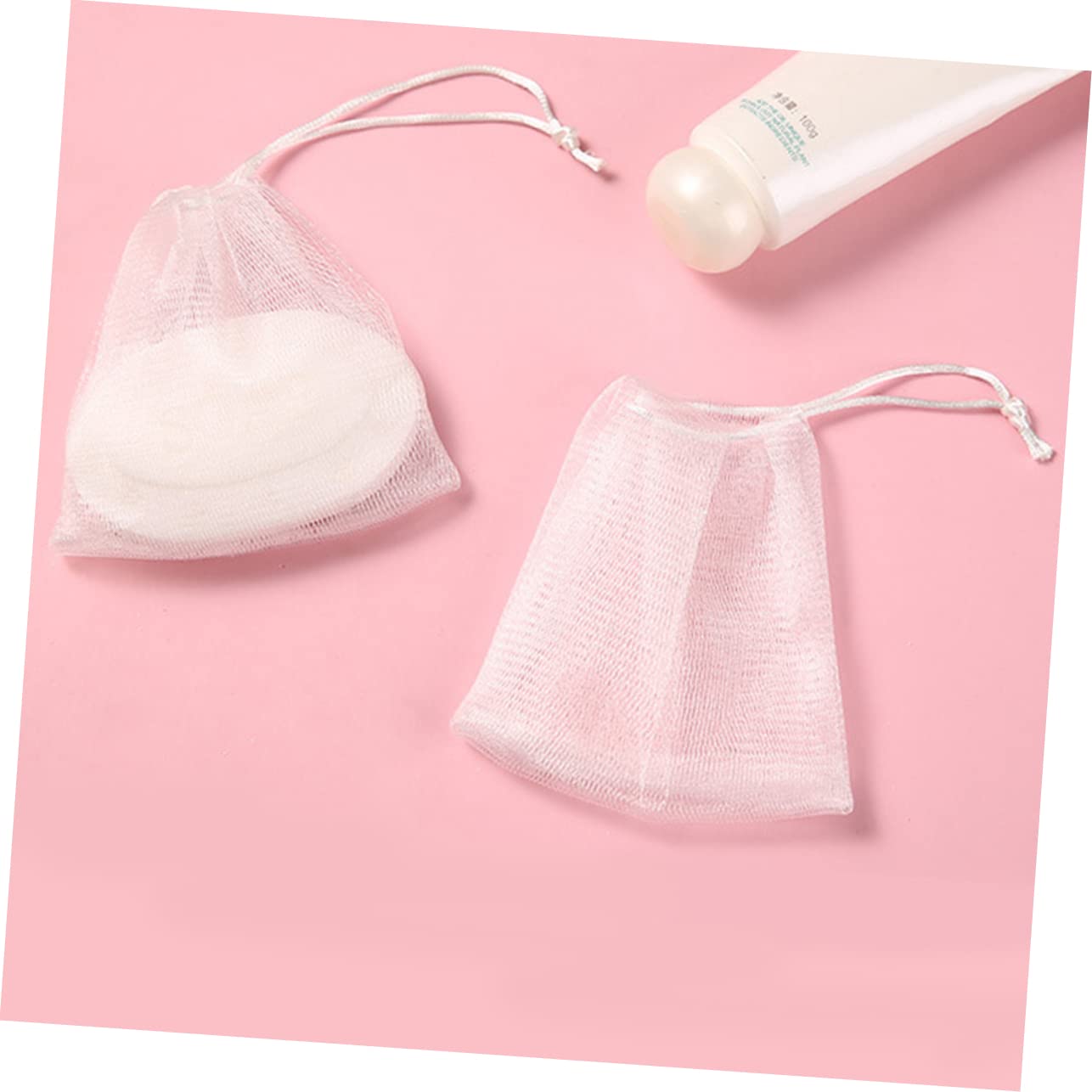 VICASKY 30pcs Soap Net Bags for Bathing Multi-function for Exfoliating Lathering and Drying Drawstring Design