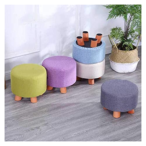 Pouf rond vert de salon idéal comme tabouret à langer d'entrée - 6