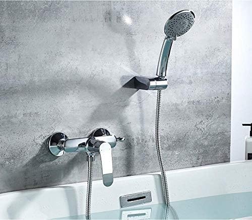 Robinet de douche mural haut de gamme finition chrome poli pour baignoire
