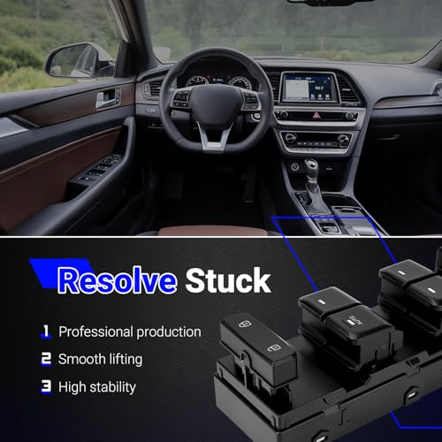 93570-C1000 Front Left Driver Side Power Window Door Lock Switch for 2015-2019 Hyundai Sonata Replaces# 93570C1000 18 PINS by X4XZ - Image 7