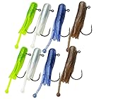 Cuoyuqie 8PCS Tube Baits Soft Worm Bass Fishing Lure for Tube Jig Heads Hook Freshwater Saltwater Artificial Bait