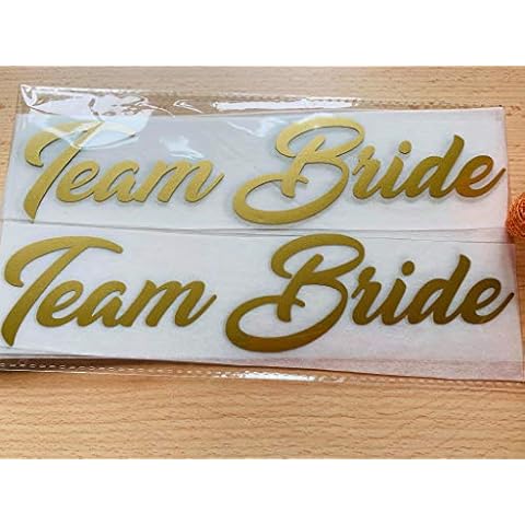 Murrielle Bride Squad, Bridesmaid, The Bride, Team Bride Iron On T-shirts Transfer Vinyl Wedding Party, Hen Do Party Gift Ideas Gold Vinyl (9 TEAM BBRIDE + BRIDE TO BE) Cover