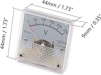 Vista 2 de Fielect 91L4 0-250V Medidor de voltaje del panel analógico Voltaje Medidor 2,5% Margen de error