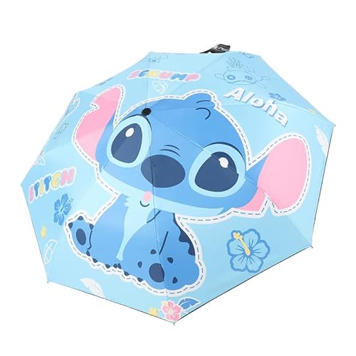 Yjzining Cartoon Umbrellas Auto Open Folding Kawaii Umbrella Waterproof Anti-Uv Protection Umbrella Strong, Mini, Portable Umbrella (Blue) #TOP1