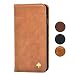Produktbild Porter Riley - Lederhülle für iPhone 11 (6.1"). Premium Echtleder Standhülle/Cover/Brieftasche (Hellbraun)