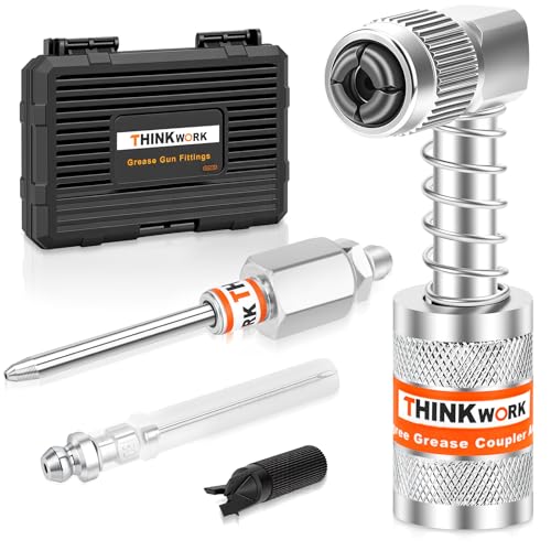 THINKWORK 4PC Quick Connect Greasing Accessory Kit,90 Degree Grease Coupler