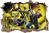 100% Made in Germany Ultras Dortmund mit Pyro und gelben Nebel, 3D Wandsticker Format: 92x62cm, Wanddekoration