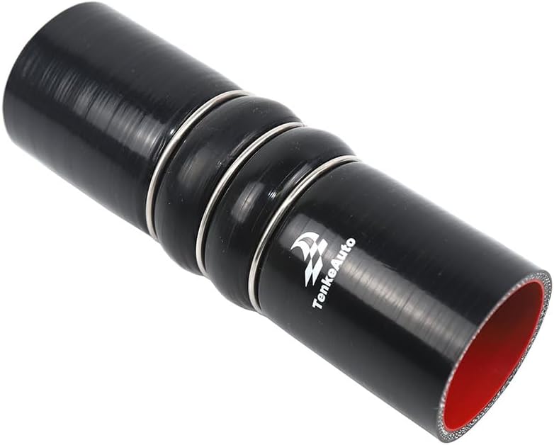 High Temperature TMKOOL 8" Length 4-Ply Reinforced 4" ID Straight Charge Air Cooler CAC Hose Coupler Silicone + Constant Tension T-Bolt Clamp 100 PSI Maximum Pressure (Blue 4")