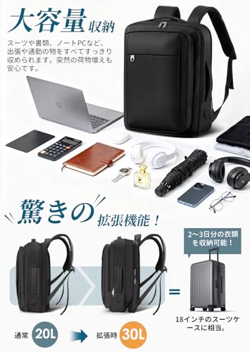 Samfolk メンズビジネスリュック 20-30L