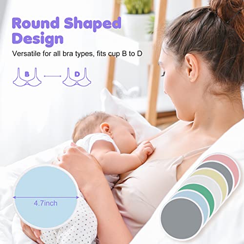Organic Bamboo Nursing Breast Pads - 14 Pack Reusable And Washable Postpartum Pads For Breastfeeding And Maternity, With Laundry Bag - Soft, Natural And Large Nipple Pads For New Moms #TOP2