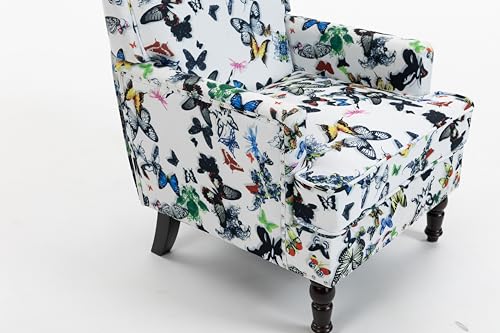 Sillón vintage lino elegante blanco miniatura 3