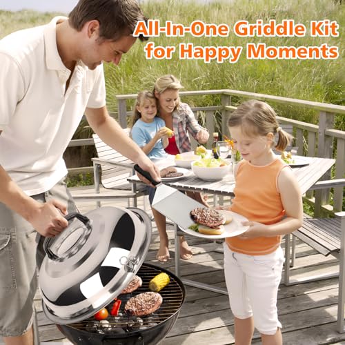 Griddle Accessories Kit, 45 Pcs Flat Top Grill Accessories Set for Blackstone and Camp Chef, Griddle Grill Tools Set,w/Carry Bag, Enlarged Spatulas, Basting Cover, Scraper for Outdoor Barbecue