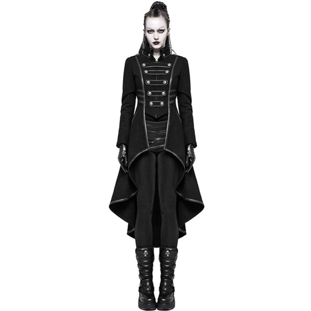 Divisione medievale da donna steampunk vintage frack giacca con orlo