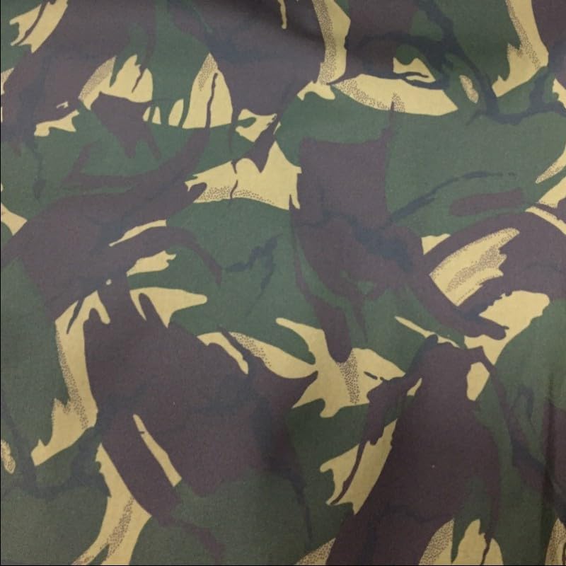 EU Fabrics Camo Cotton Canvas Waxed Fabric | Waterproof Upholstery Material for Sewing | Breathable Camouflage Print Outdoor Fabric for Dressmaking and Jackets (1 Metre x 150cm)