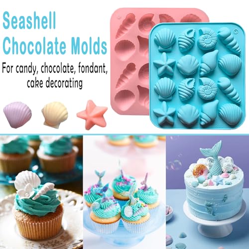 2PCS Seashell Chocolate Molds Shell Mold Ocean Theme Mold Beach Themed Candy Molds for Candy Chocolate Cake Decorations by FMOYSIEN - Image 4