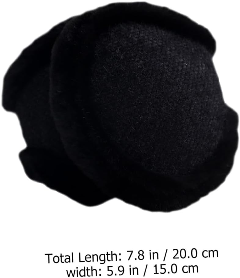 Plush Warm Earmuffs Foldable Windproof Ear Warmers for Men and Women Winter Outdoor Ear Protector in Black