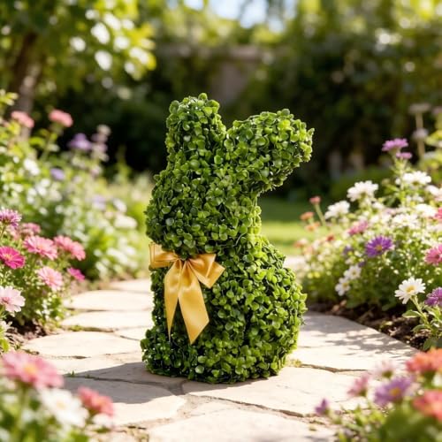 ENVEN Artificial Topiary Dog Lucky, Faux Boxwood Puppy Decor, UV Resistant Greenery Animal Sculpture, Maintenance-Free Lifelike Indoor Outdoor Garden Statue by ENVEN - Used condition - Image 8