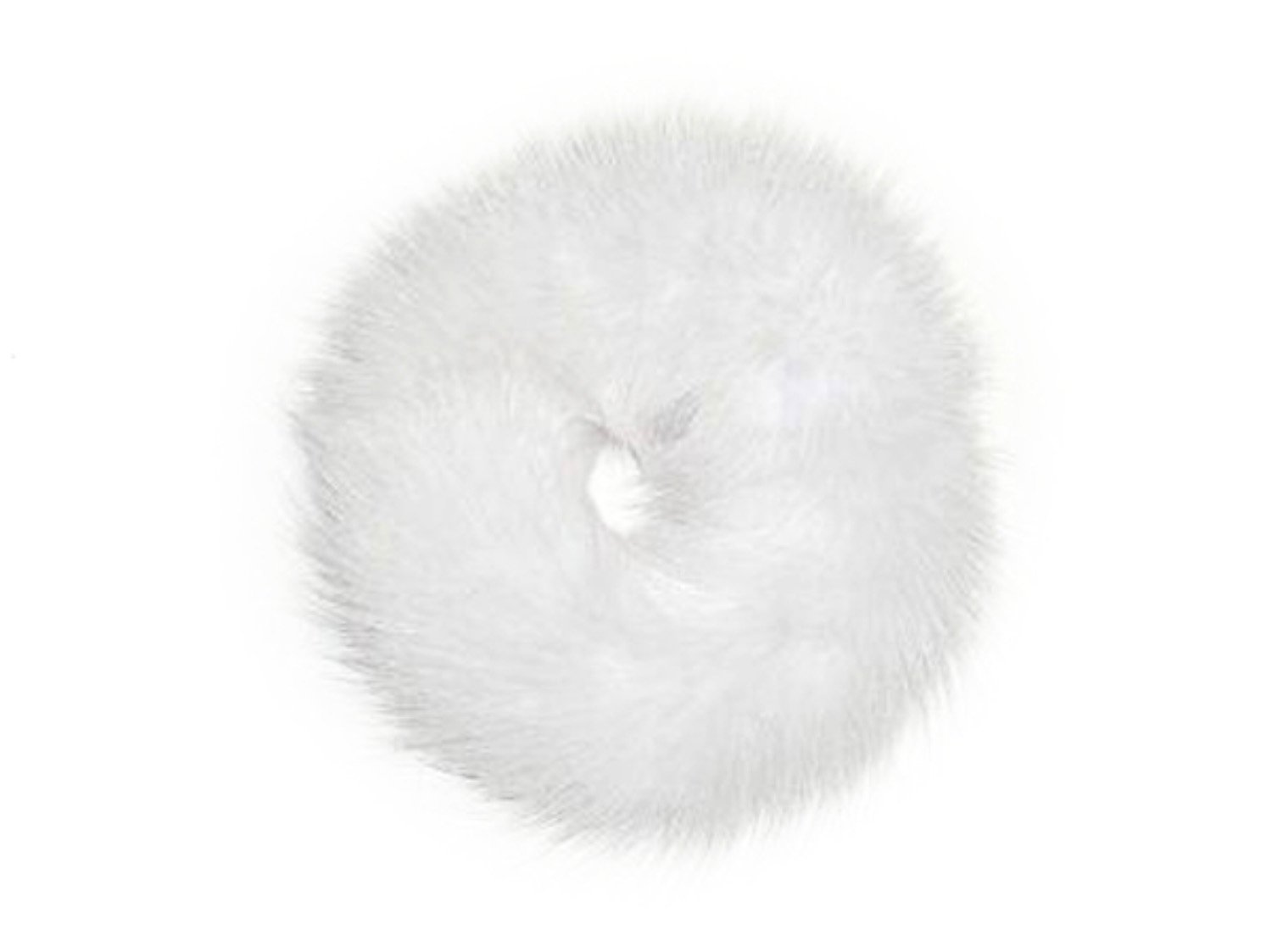 Ivory White Mink Scrunchie