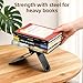 HappyHapi Book Ends, Metal Bookends for Shelves, Non-Skid Book End to Hold Books, Black Book Stopper/Holder for Office Home Kitchen, 5.7X 4.9 X 6.5 in, 3 Pair(6 Pcs, Large)